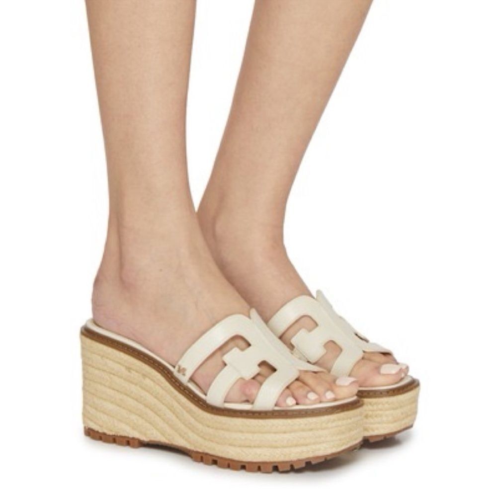 NEW Sam Edelman Women's Laine Ivory Platform Espadrille Wedge Sandals Size 10